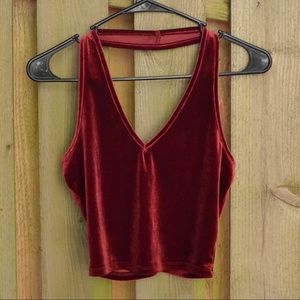 Red Velvet Halter Crop Top!